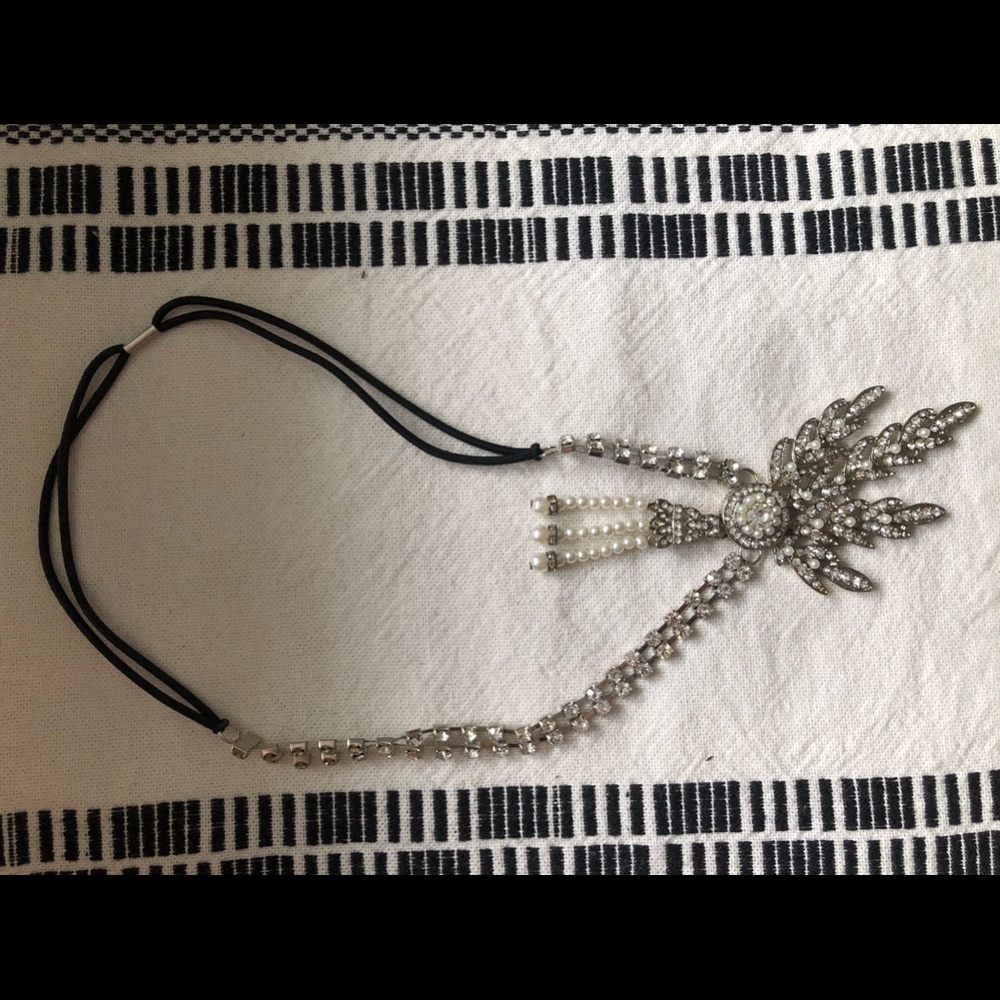 Art Deco Crystal and Pearl Headpiece